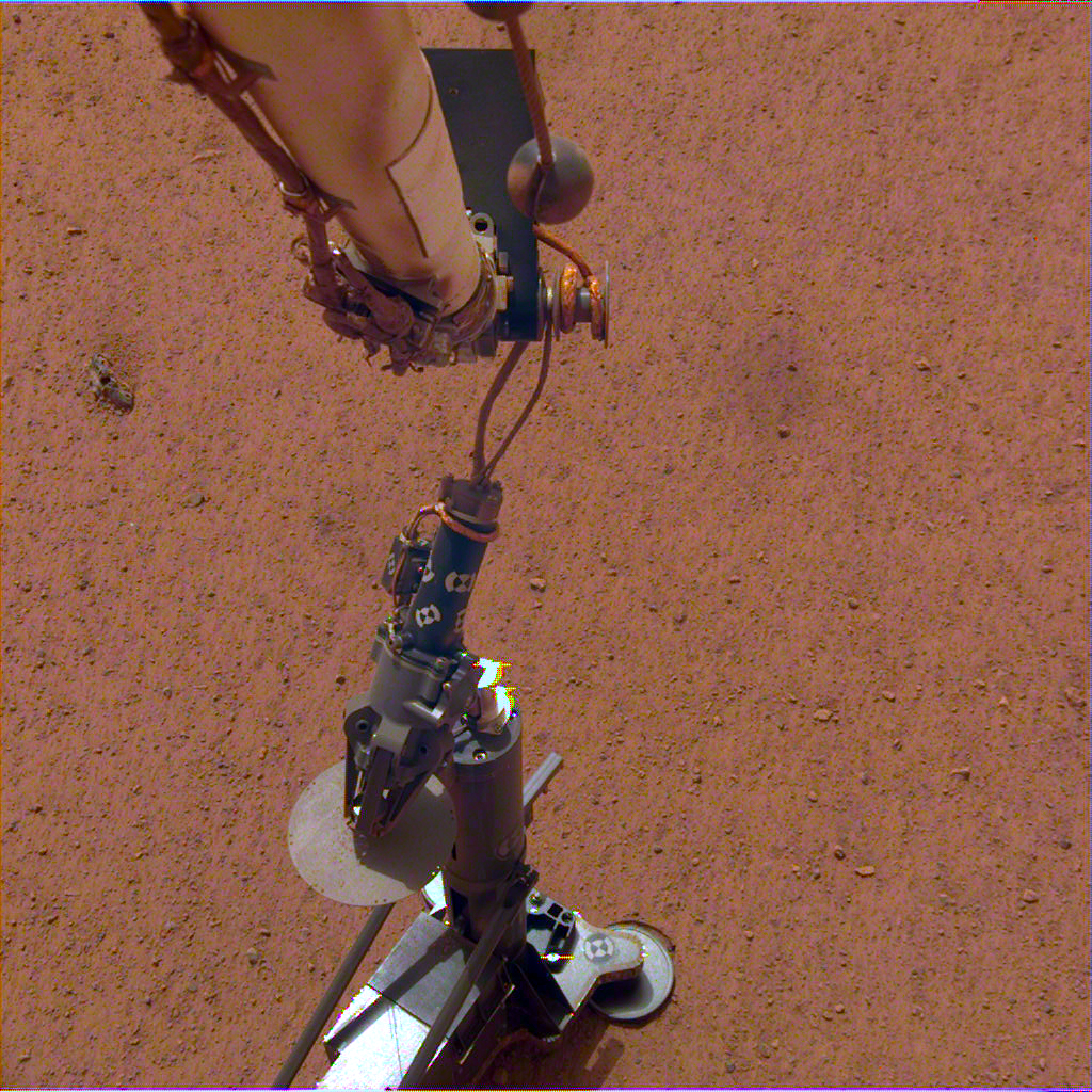 NASA's InSight lander set its heat probe, called the Heat and Physical Properties Package (HP3)